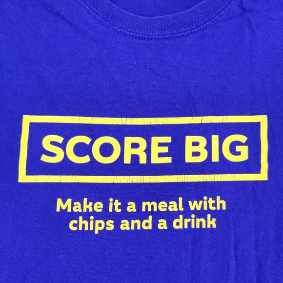 Gildan Score Big Soccer Experience T-Shirt Mens Large Short Sleeve Purple Cotton - Picture 4 of 15